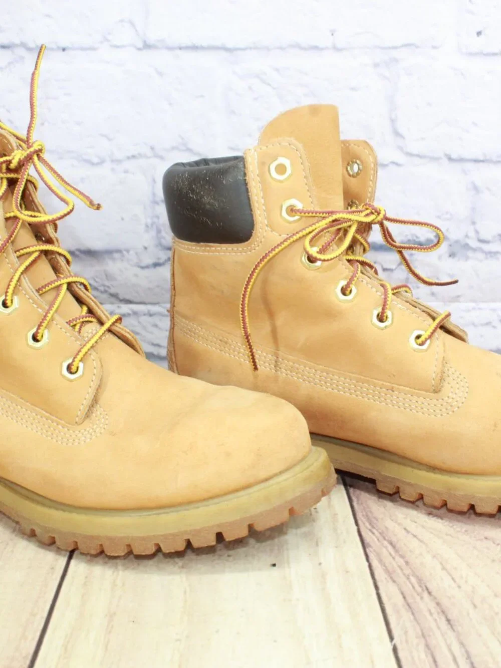 Timberland 6 Inch Premium Leather Waterproof Boots Wheat Tan Women's Size 7.5
